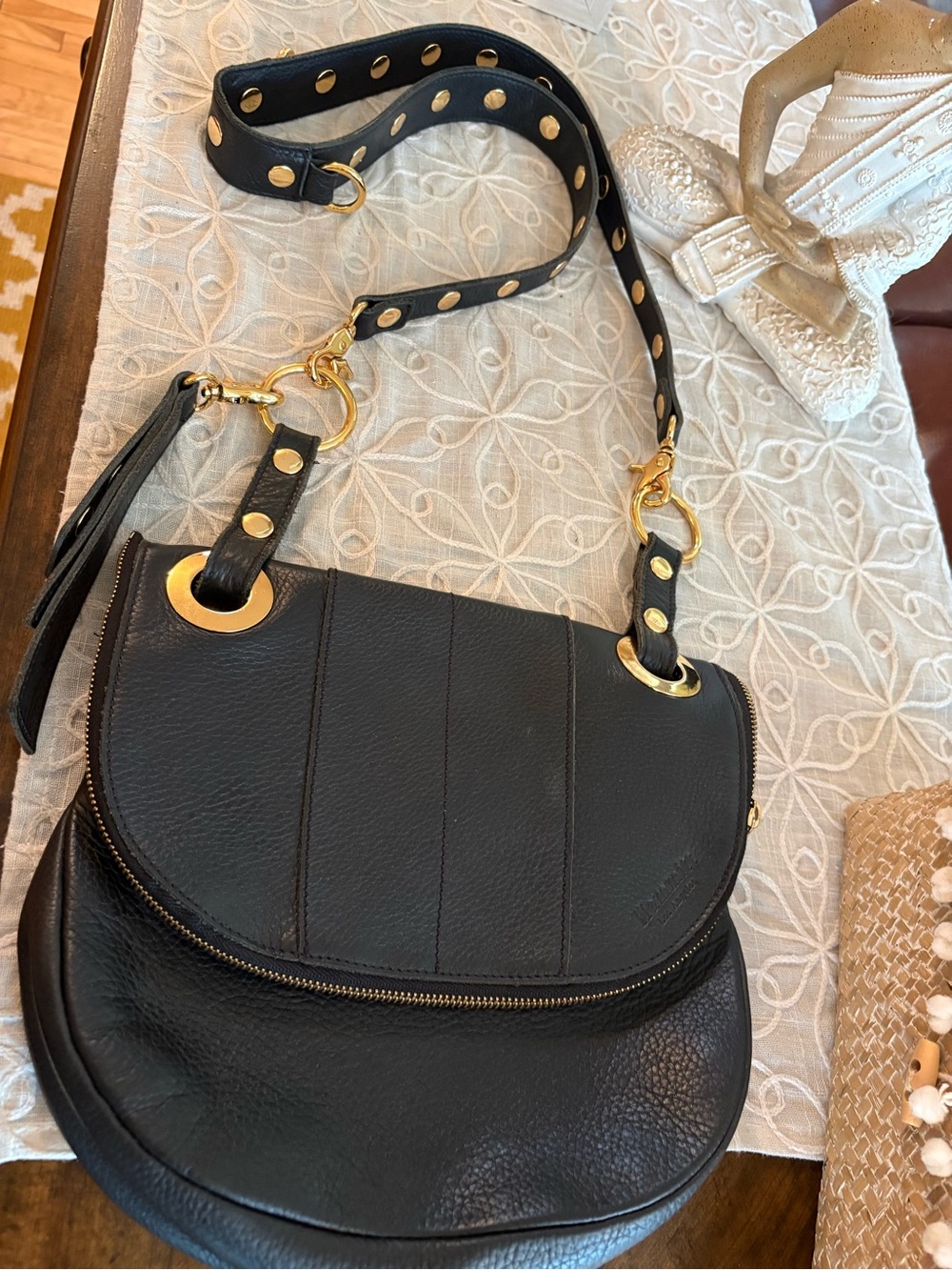 Hammitt Los Angeles Black Leather Studded Shoulder Bag